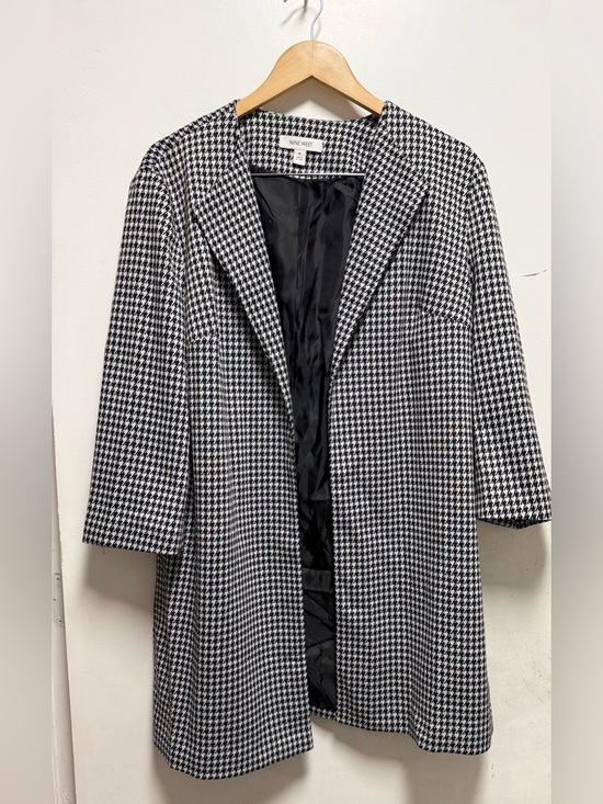 Nine West Jackets & Blazers - Nine West Black & White Houndstooth Open-Front Blazer Coat